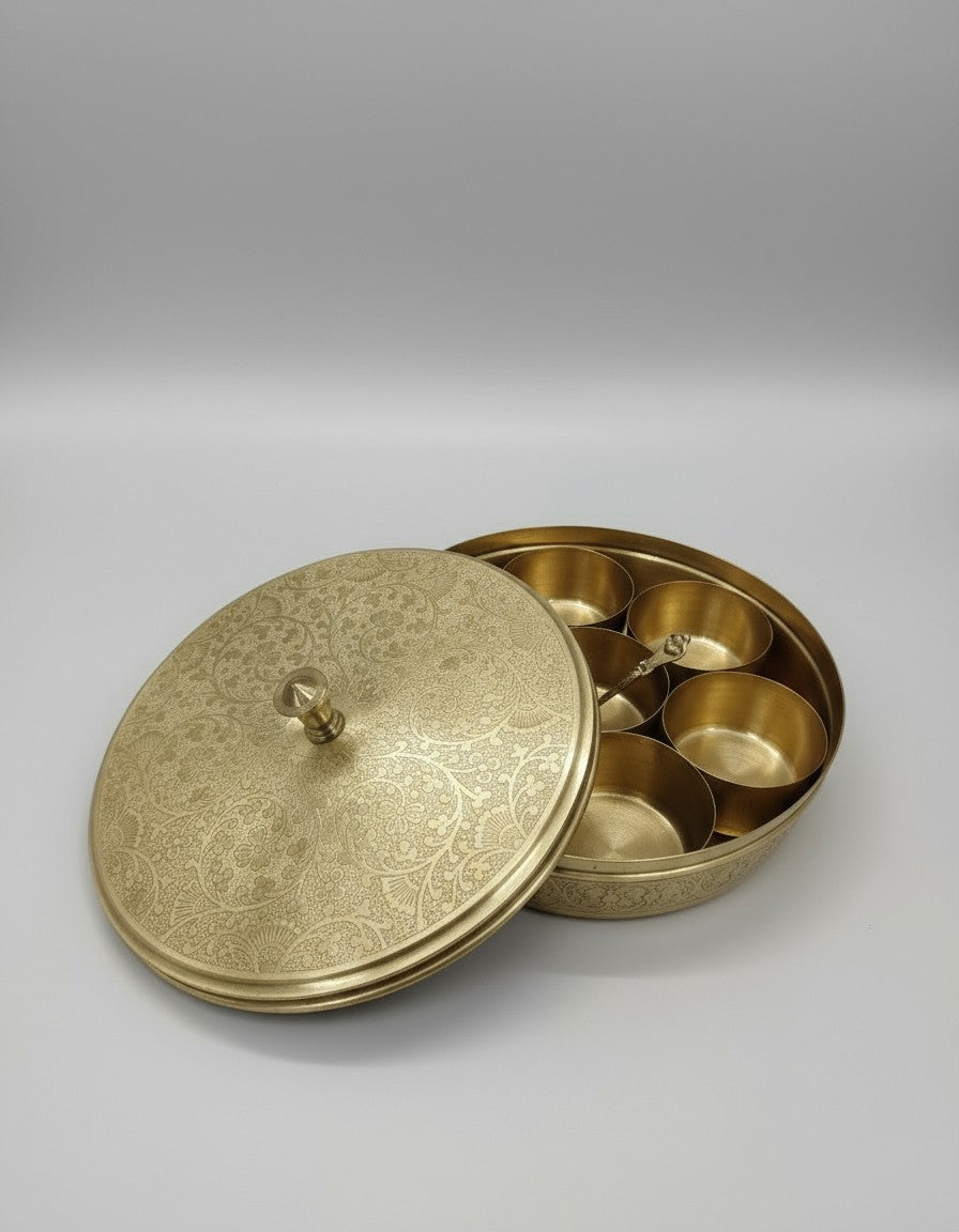 brass spice box 8" small size for kitchen/ gift item